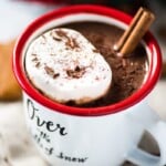 This Mexican Hot Chocolate made with 100% unsweetened cocoa powder, cinnamon and a hint of chili will warm you up from the inside out!