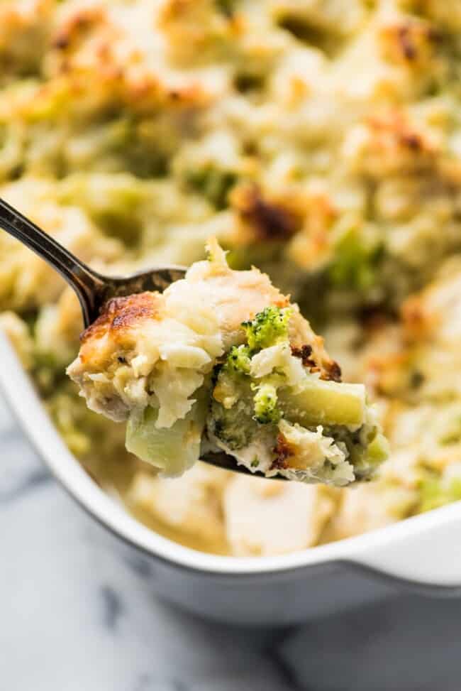 Broccoli Cauliflower Rice Chicken Casserole - Isabel Eats