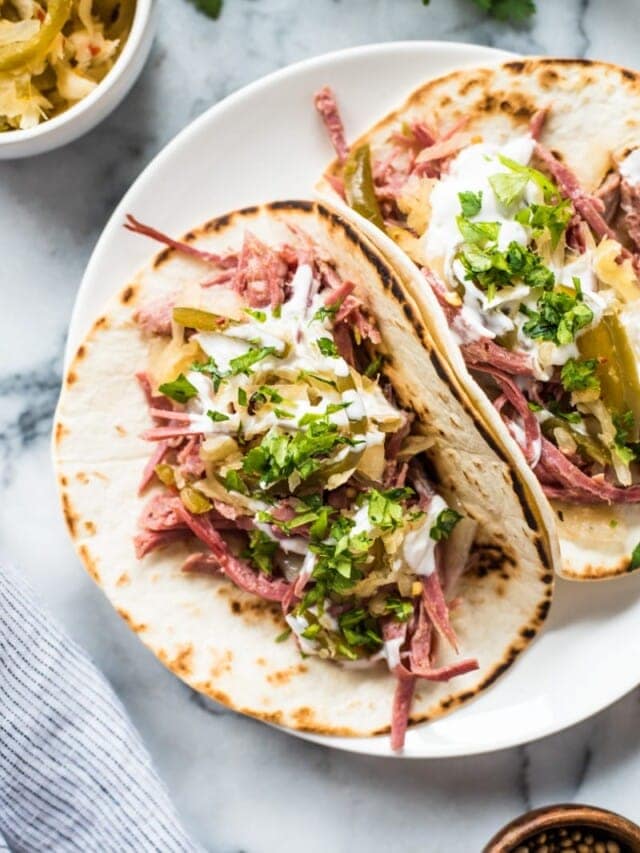 SLOW COOKER CORNED BEEF TACOS STORY