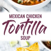This Mexican Chicken Tortilla Soup has the perfect amount of spice alongside a healthy serving of vegetables, all in a warm, comforting broth. (gluten free, low carb, freezer friendly)