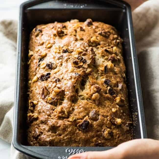 This Cinnamon Banana Nut Bread recipe is easy to make and creates a moist and delicious loaf that's perfect for breakfast or dessert.