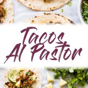 Mexican Tacos Al Pastor made with sweet, tangy and smokey marinated pork grilled to perfection and served with fresh pineapple. The best summer tacos! #tacosalpastor #mexican #tacos #lowcarb