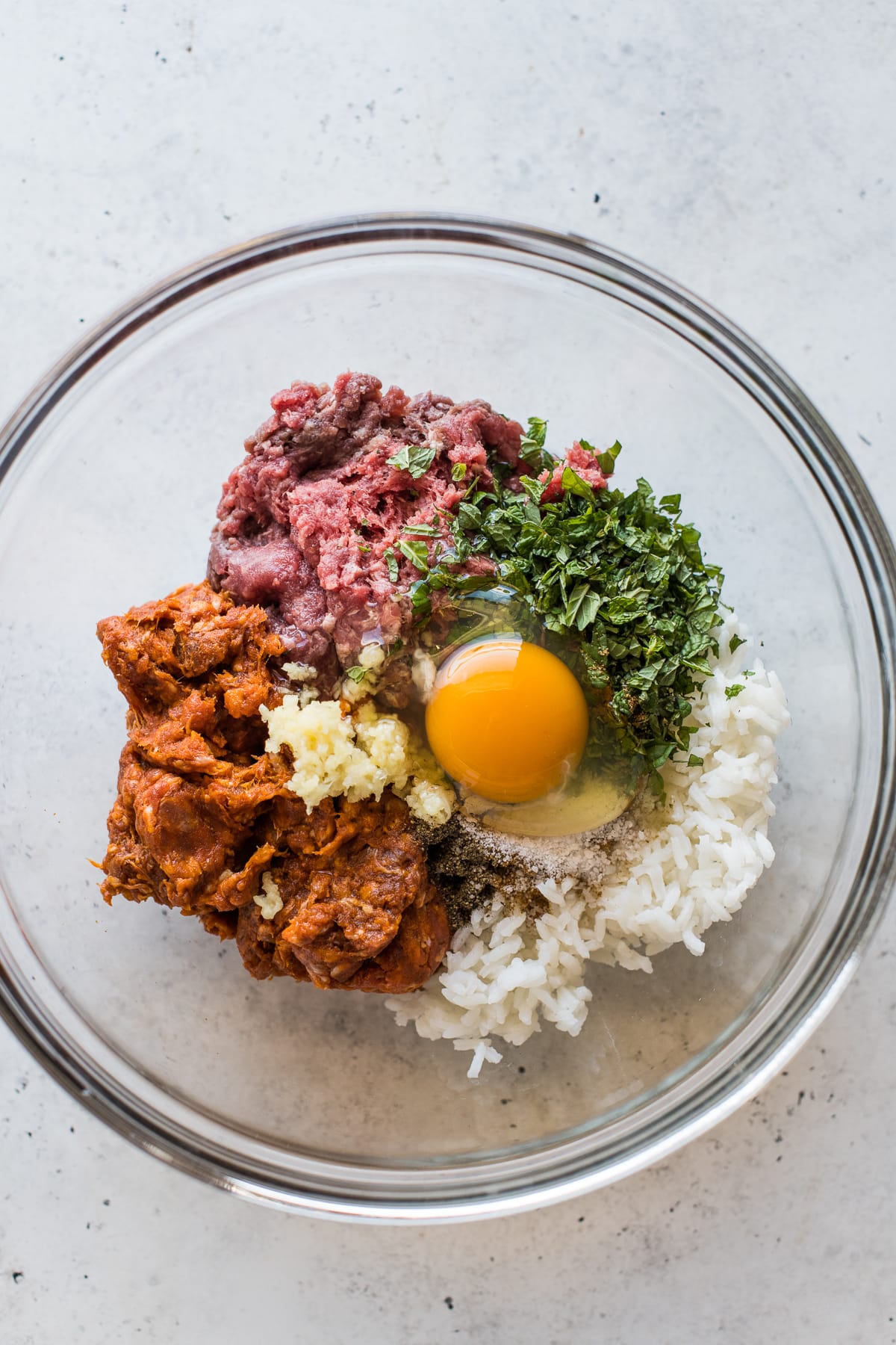 Albondigas Soup ingredients in a bowl