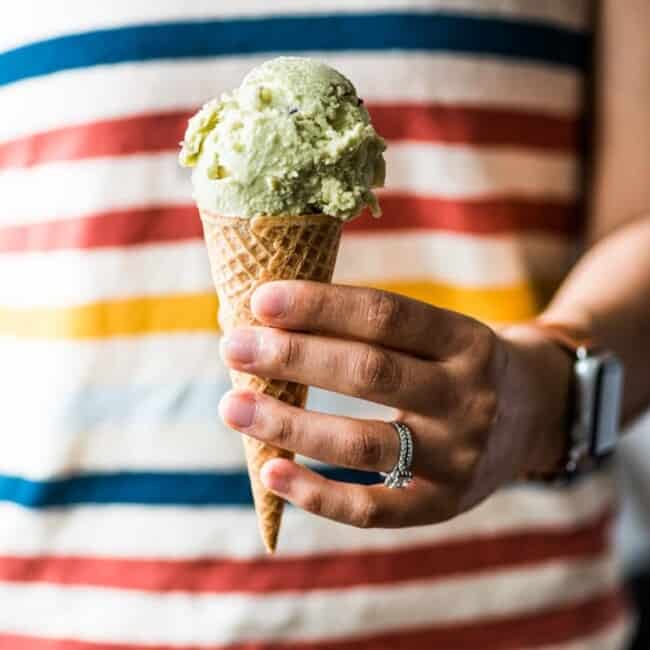 No ice cream maker? No problem! This no churn Avocado Ice Cream is creamy, rich and smooth. All you need is a mixer! (gluten free, vegetarian)