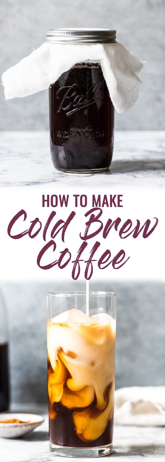 How to Make Cold Brew Coffee at home! No more expensive and overpriced iced lattes - make your own with cold brew! #coldbrew #coffee #icedcoffee #latte