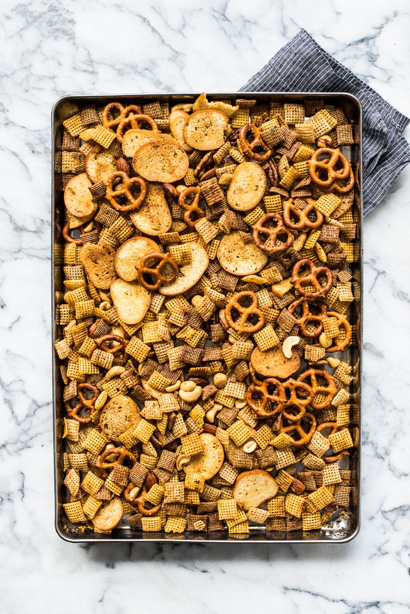 This Chex Mix recipe is easy to make and brings together all the crunchy, salty and delicious buttery flavors with a hint of smoky spicy goodness! It's the perfect snack for sharing!