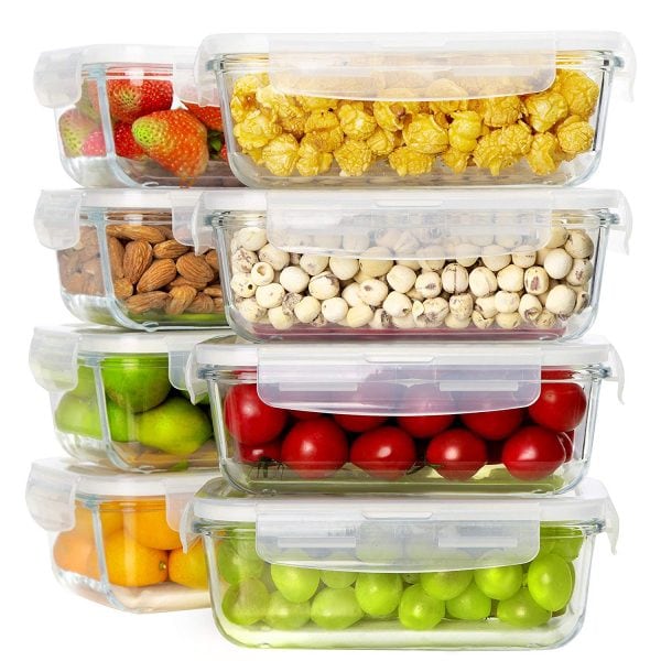 Glass food storage containers