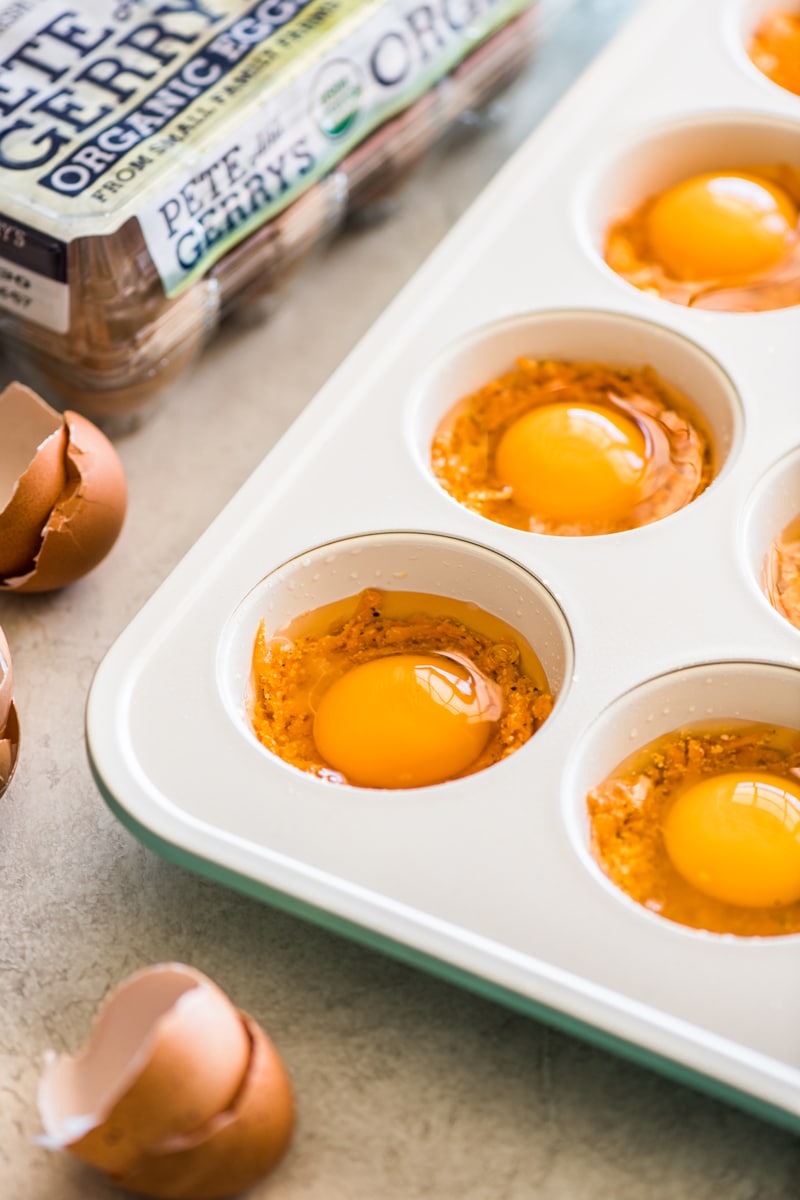 These protein-packed Breakfast Egg Cups make meal prepping and eating on-the-go exciting with 3 different flavors - chipotle sweet potato, verde and fajita!