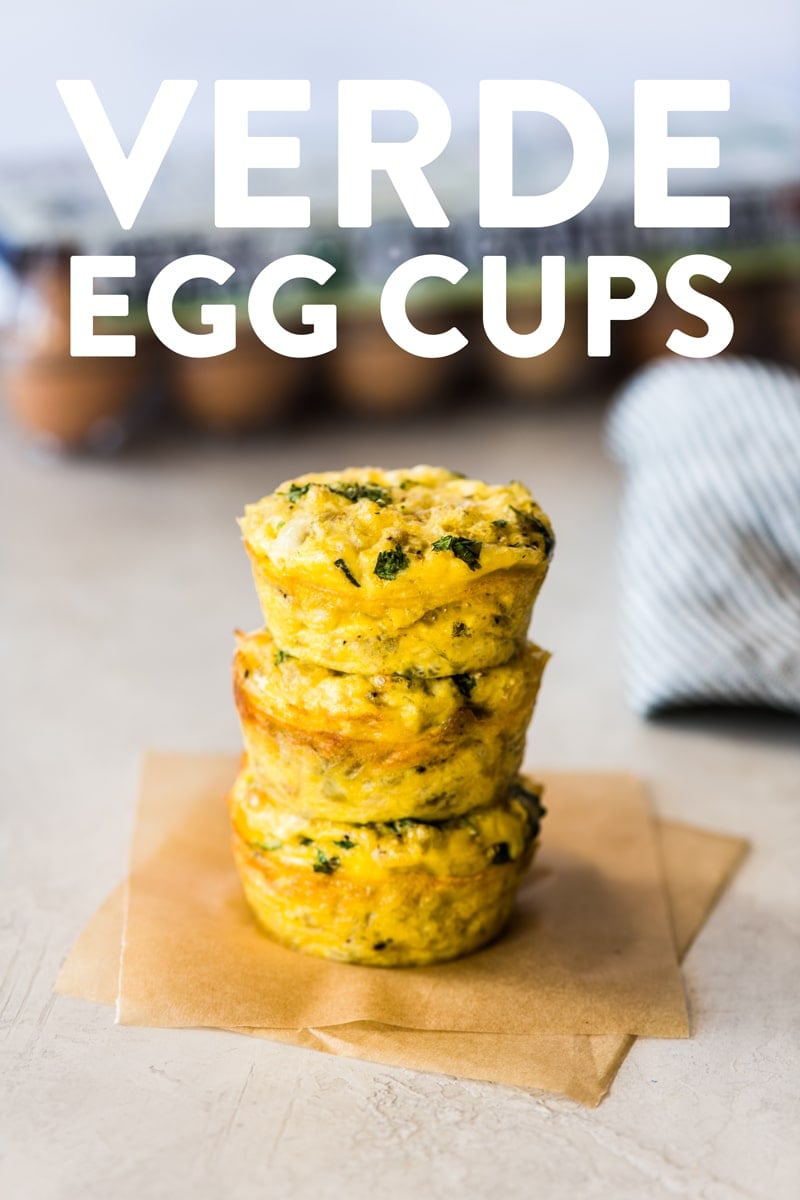  Verde Egg Cups made with diced green chiles and shredded mozzarella cheese for good measure. The perfect egg muffins for breakfast and meal prep!