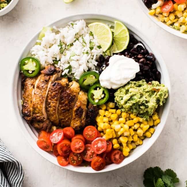 Chicken Burrito Bowls - Isabel Eats {Easy Mexican Recipes}