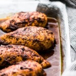 If you love Chipotle Mexican Grill, you're going to love this copycat Chipotle Chicken Recipe! Made with a flavorful marinade and perfect for healthy meals!