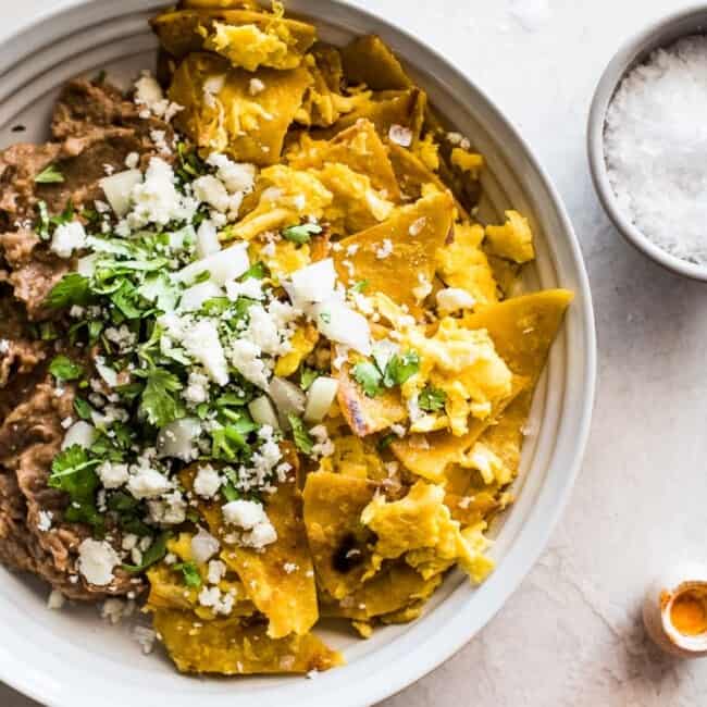 Made with crispy corn tortillas and scrambled eggs, this Easy Migas Recipe is a quick Mexican breakfast that the whole family will love.
