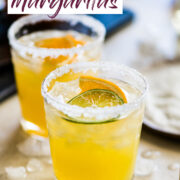 Skinny Margaritas made with fresh lime juice, orange juice, healthy agave nectar syrup and tequila. #mexican #margarita #cincodemayo