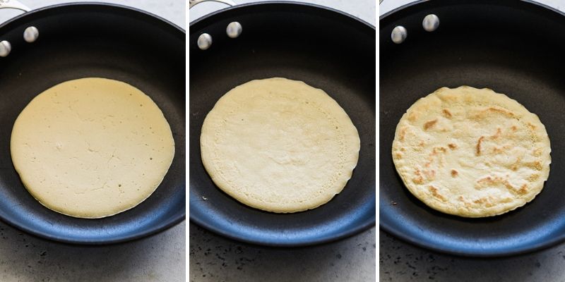Step by step process on how to make paleo tortillas.
