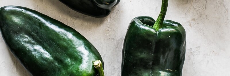 Poblano peppers on a table