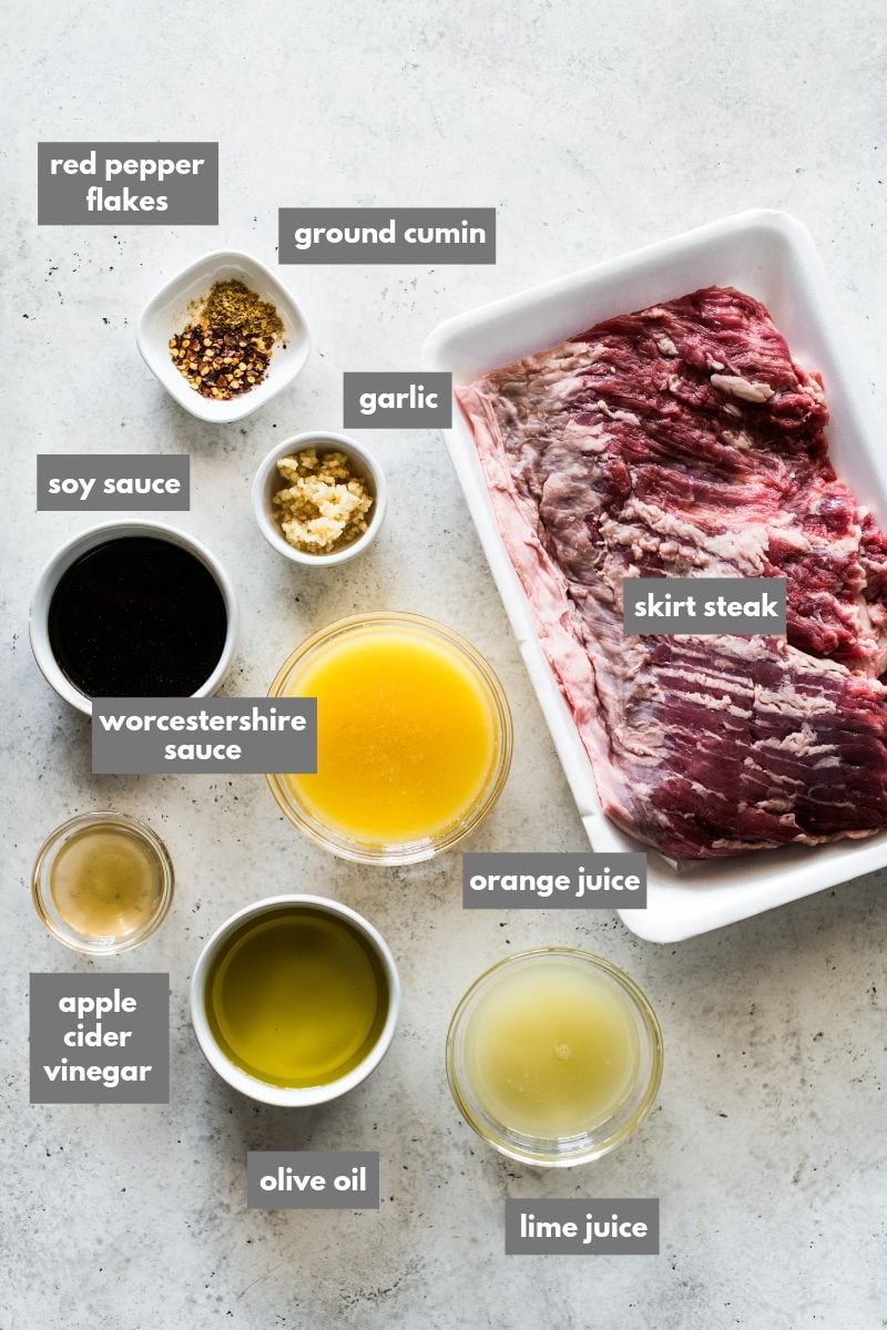 Grilled skirt steak marinade ingredients