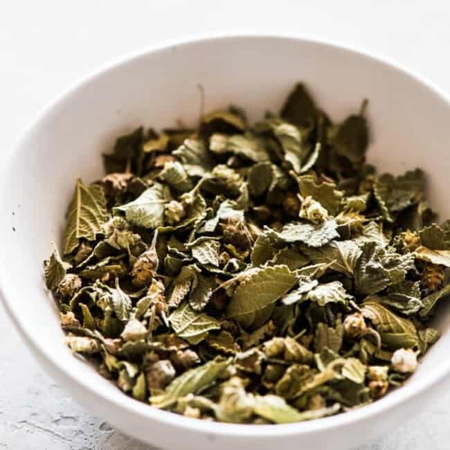 Mexican Oregano in a white bowl