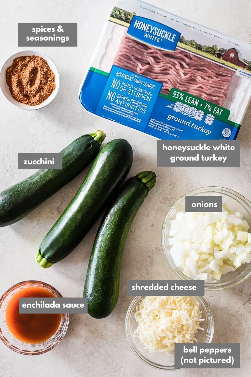Zucchini enchilada ingredients