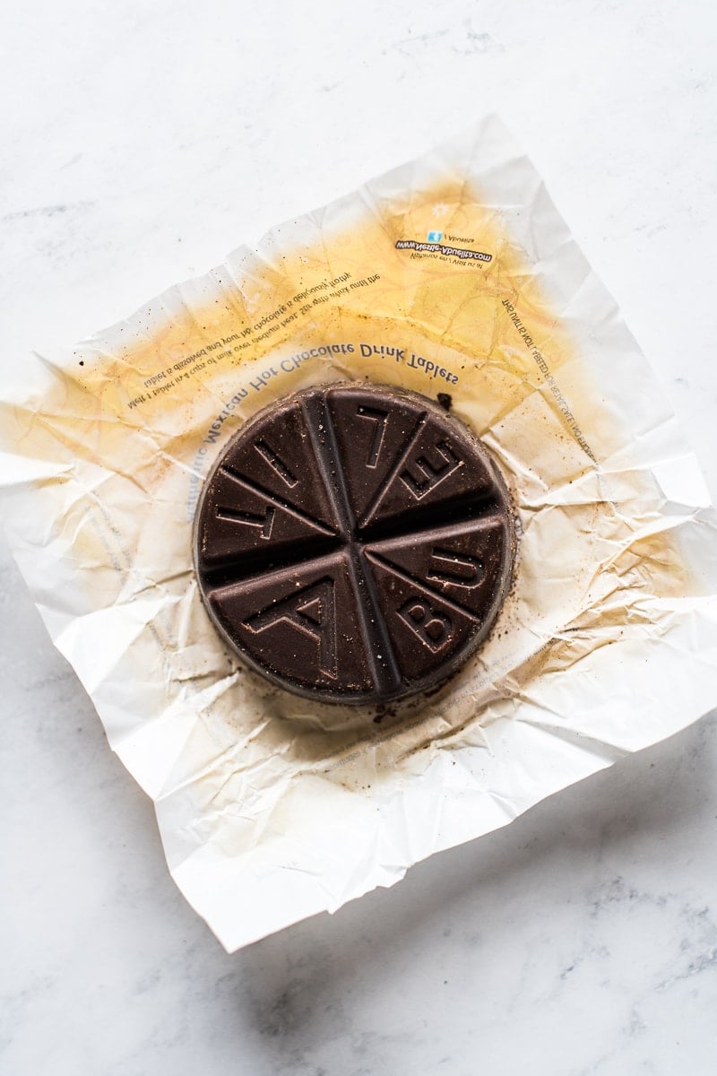 A disc of Abuelita Mexican chocolate