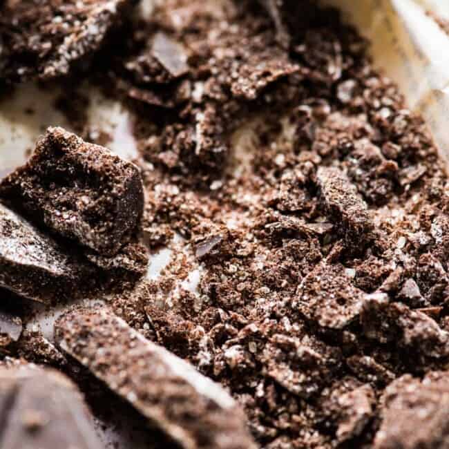 Mexican chocolate shaved to show the grainy texture