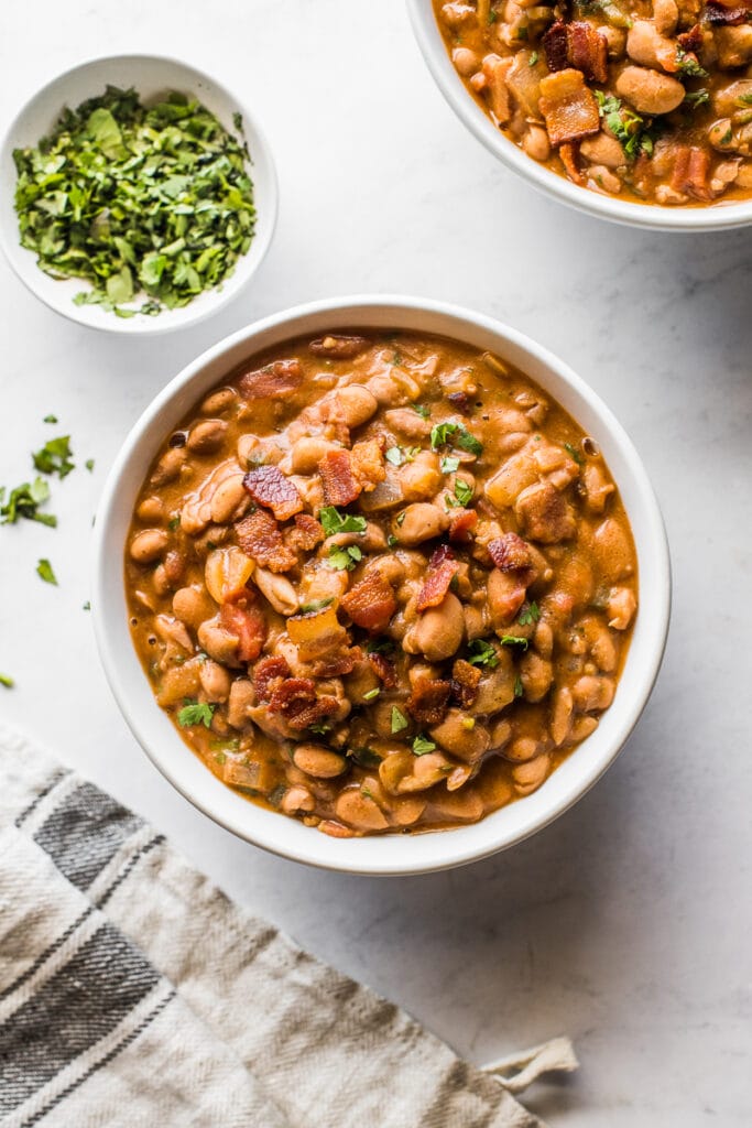 A bowl of borracho beans