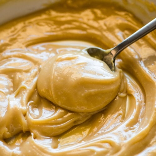 Dulce de leche on a spoon