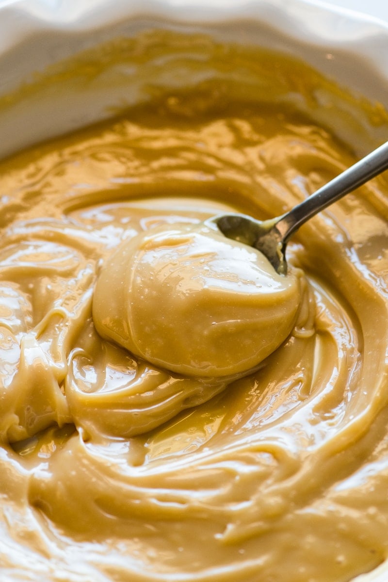 Dulce de leche on a spoon