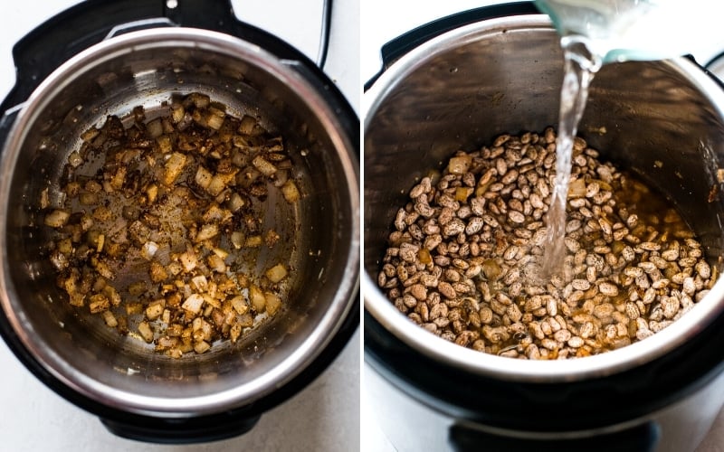 Step by step photos of how to make pinto beans in the Instant Pot.