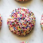 Sprinkle cookies on a table