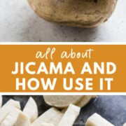 A jicama vegetable on a table.