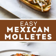 Molletes - Mexican open faced bean and cheese sandwiches