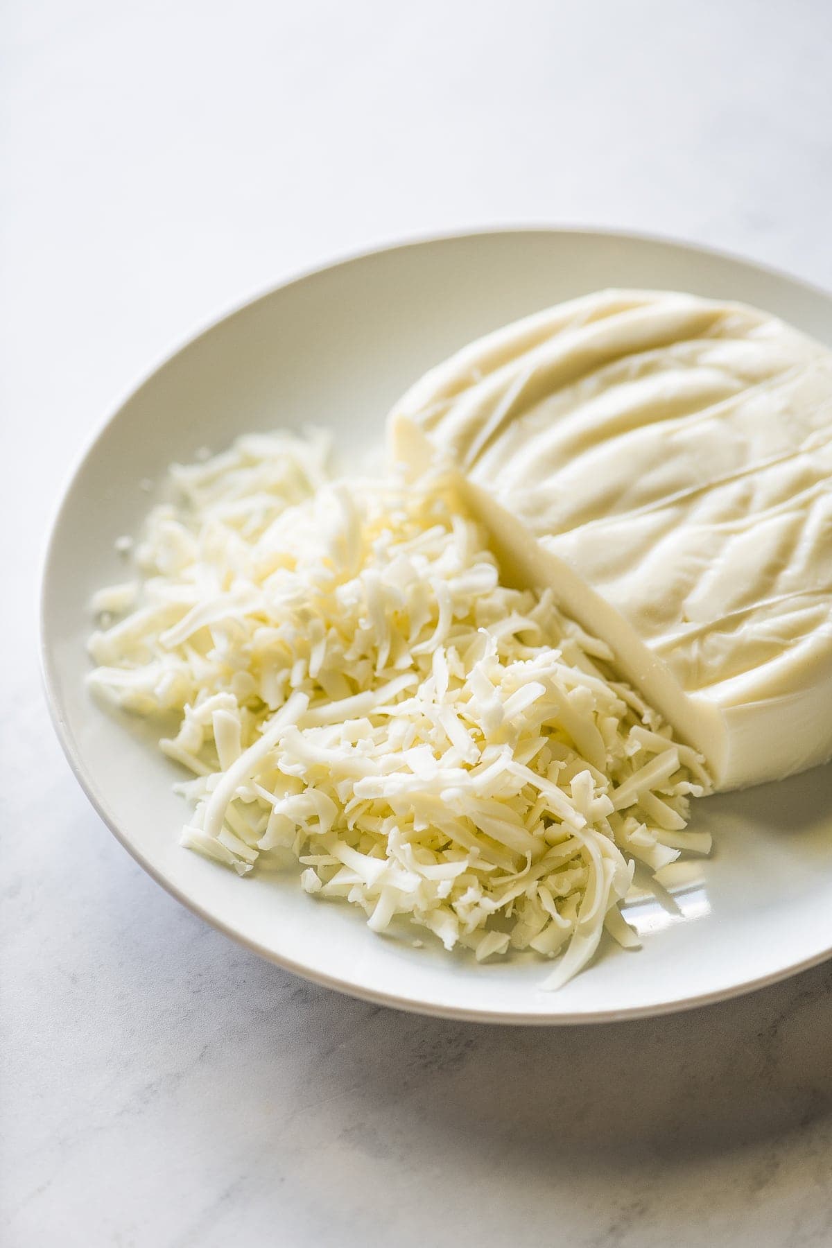 Oaxaca cheese on plate.