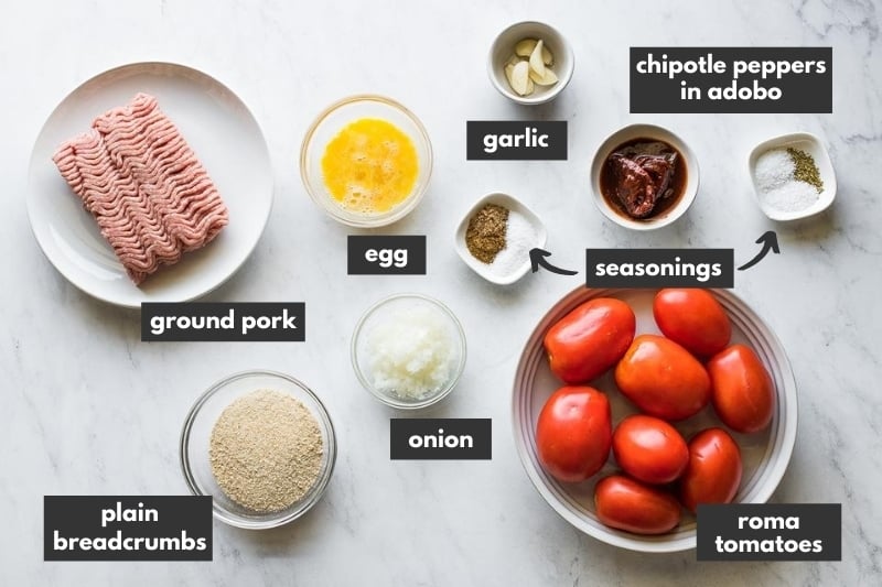 Ingredients used to make Mexican Meatballs