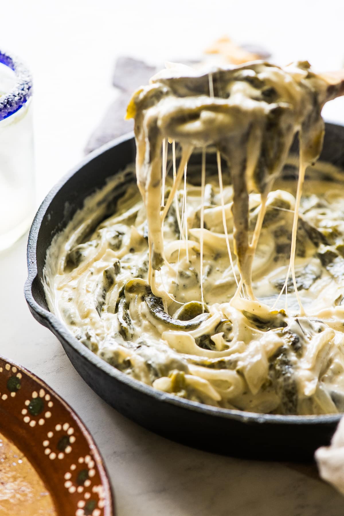 Rajas con Crema (Roasted Poblanos in Cream) - Isabel Eats