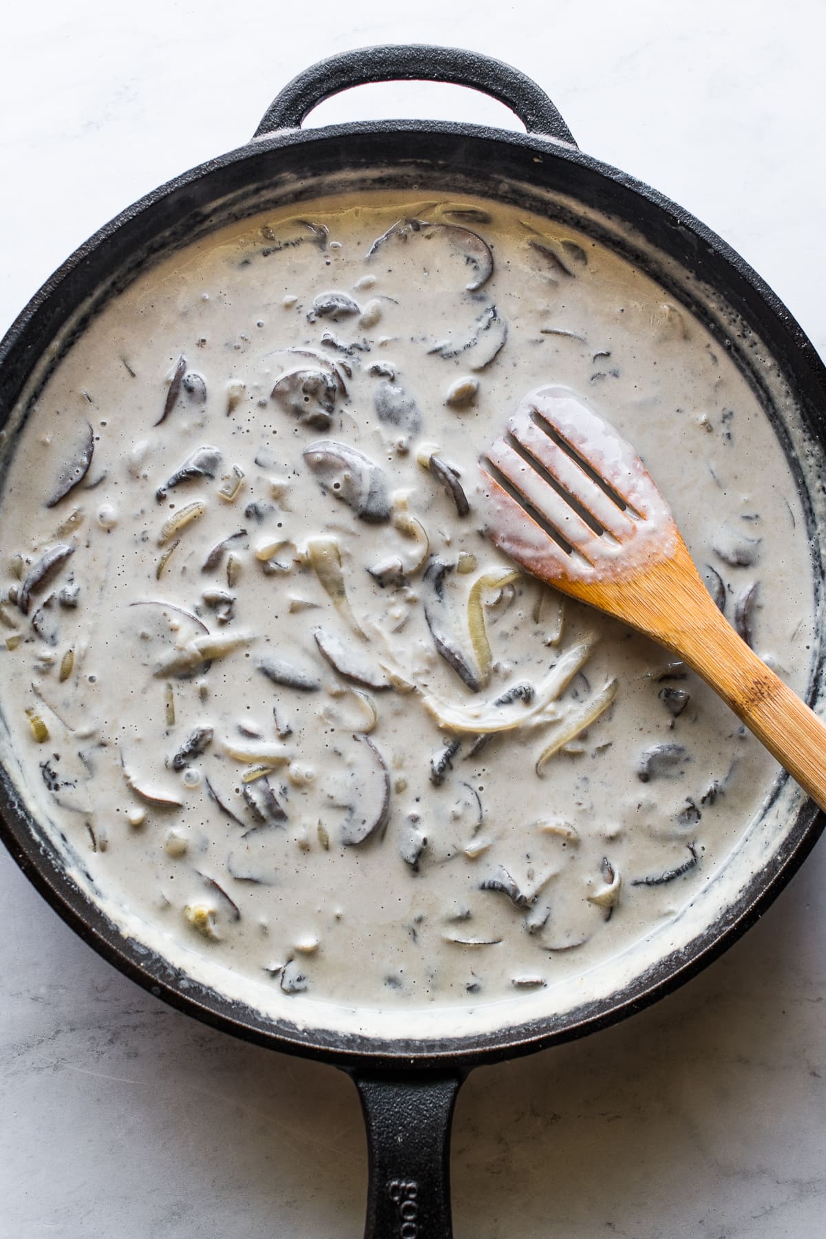 The gravy cream sauce for green bean casserole.