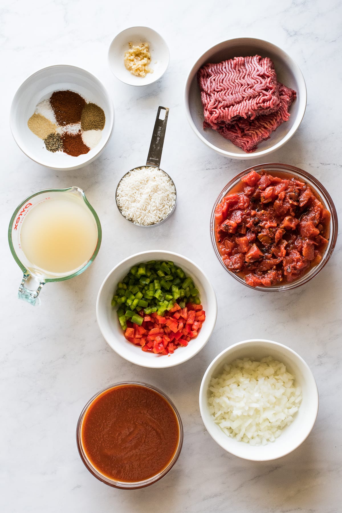 Ingredients in stuffed pepper soup