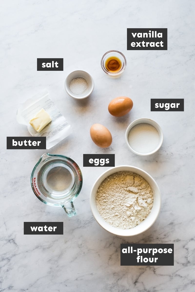 Churros ingredients on a table.