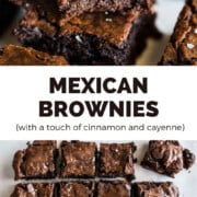 Mexican Brownies spiced with a touch of cayenne and cinnamon. Fudgy and chocolaty, all it takes are a few ingredients and less than 1 hour.