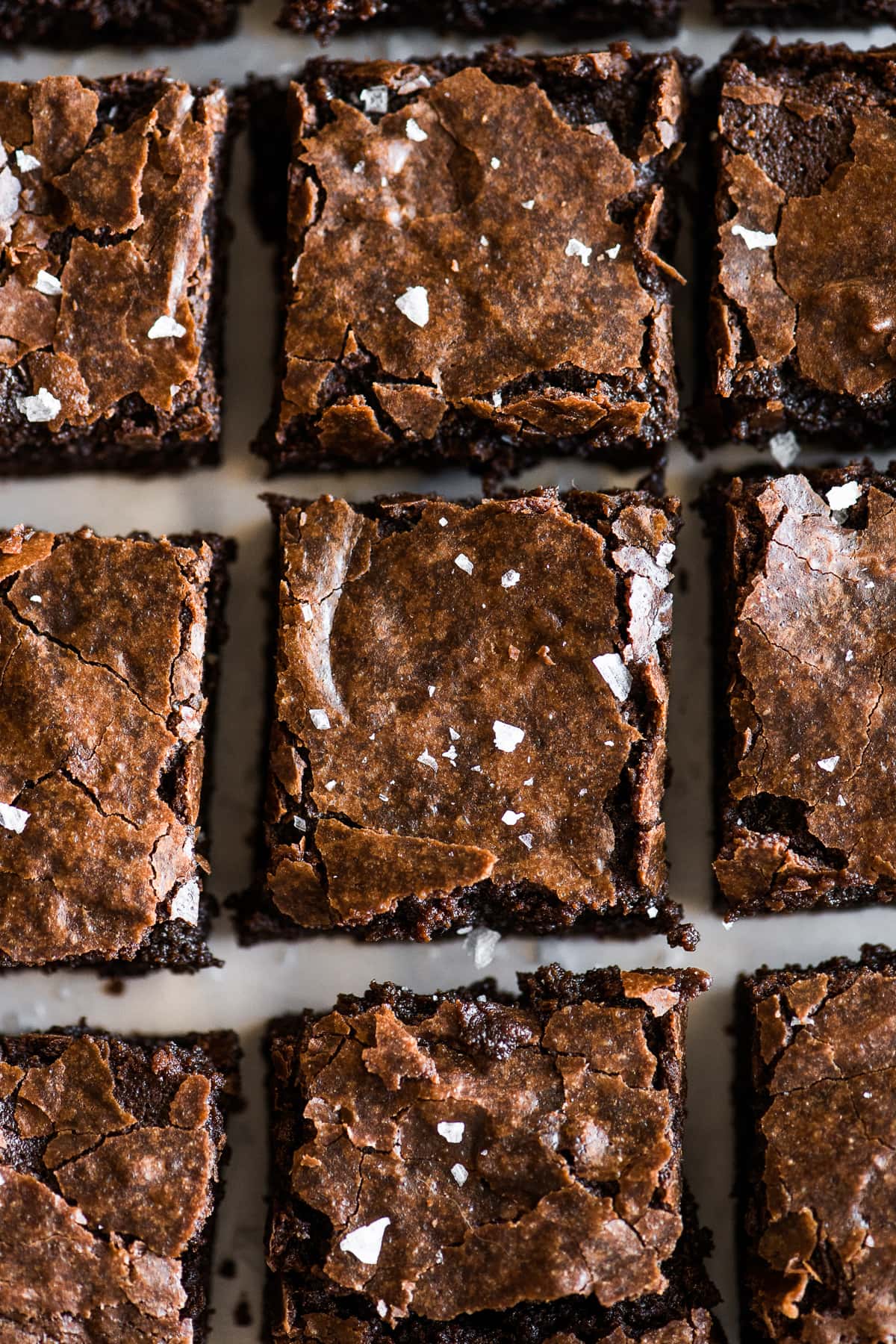 Mexican brownies cut into squares with a crackly top.