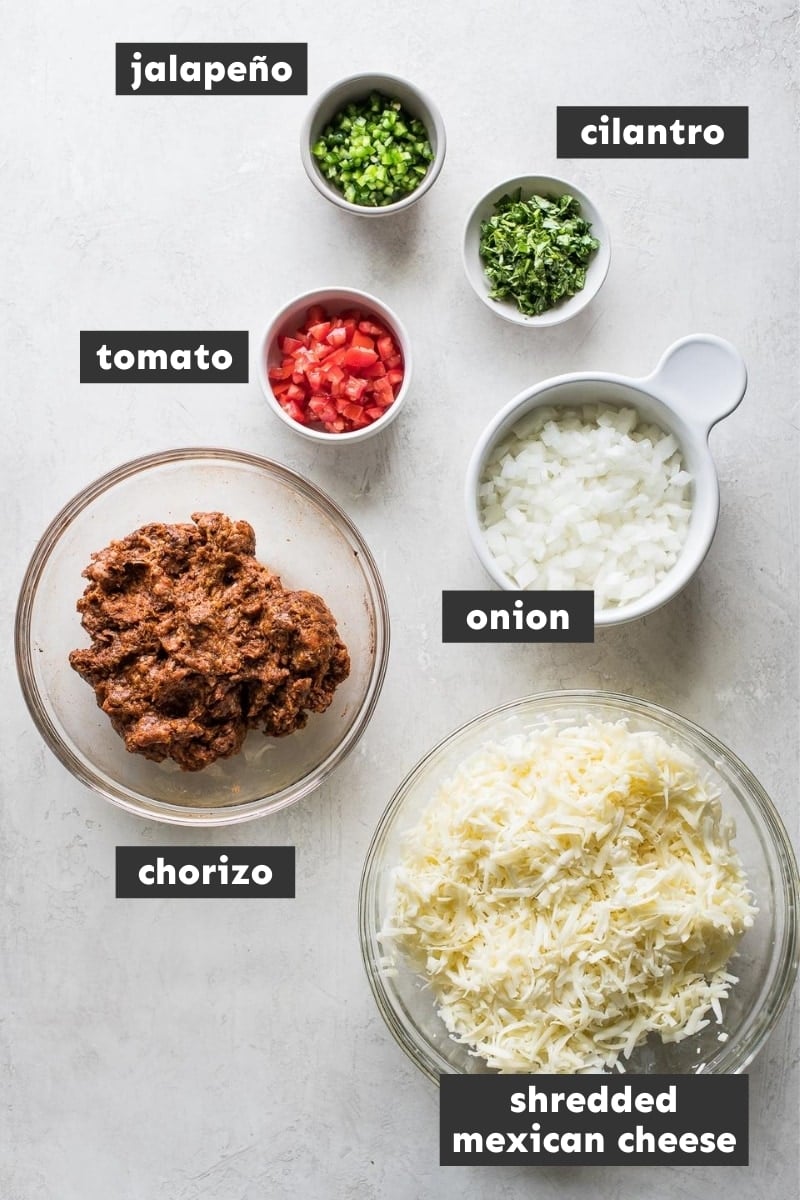 Ingredients in queso fundido
