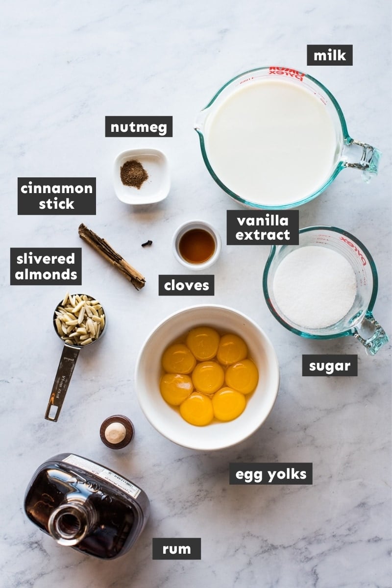 Ingredients in Rompope (Mexican Eggnog)