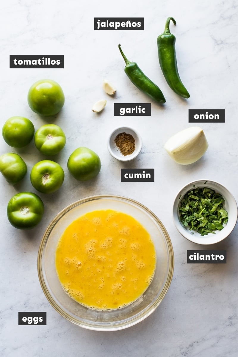 Ingredientes en Huevo en Chile Verde