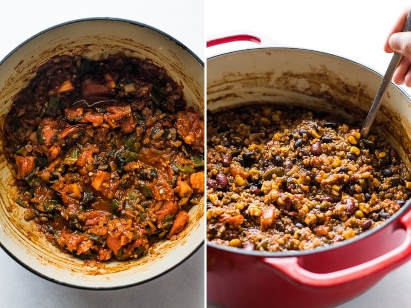 How to make quinoa black bean chili