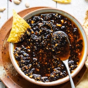 Salsa Macha in a bowl