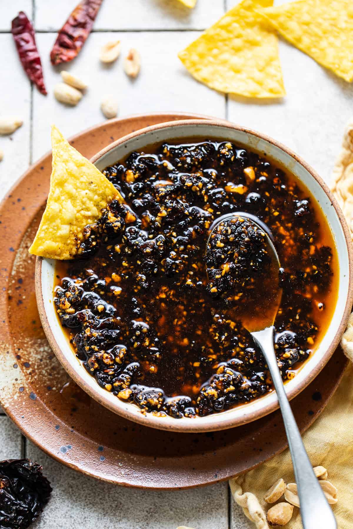 Salsa Macha in a bowl