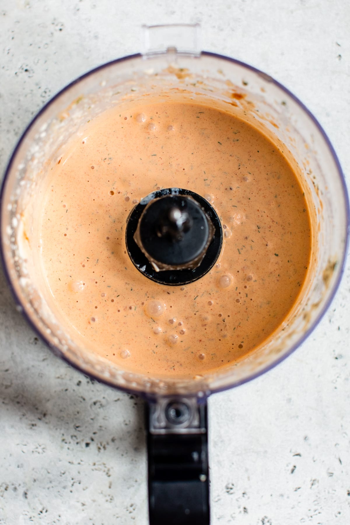 Chipotle ranch dressing in a food processor.