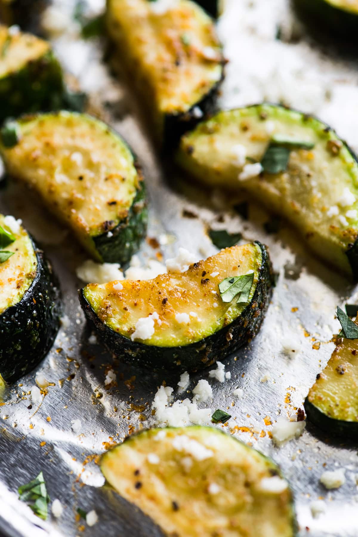 Mexican zucchini tossed with cotija cheese and lime juice.
