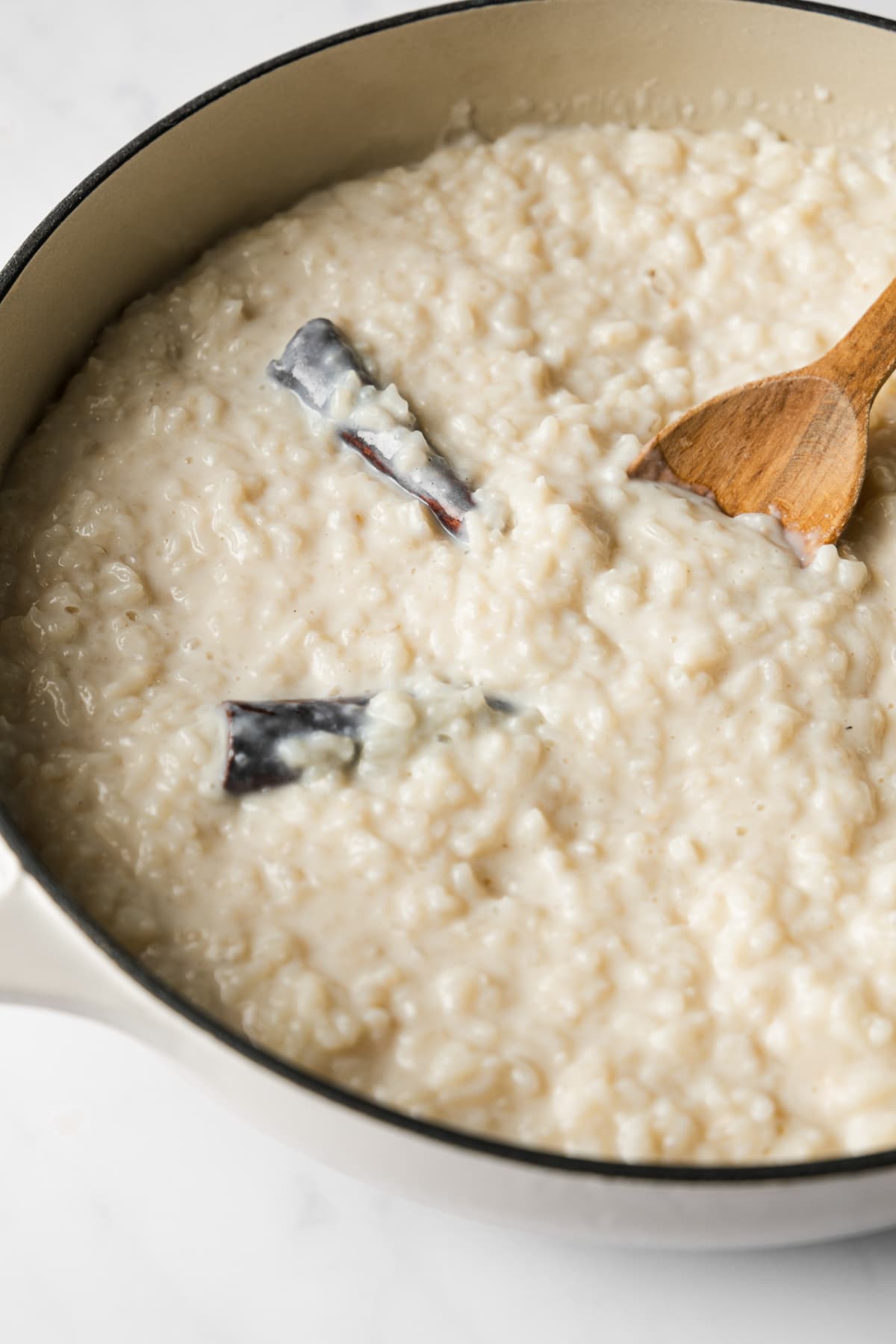 Arroz con Leche in a pot ready to be eaten.