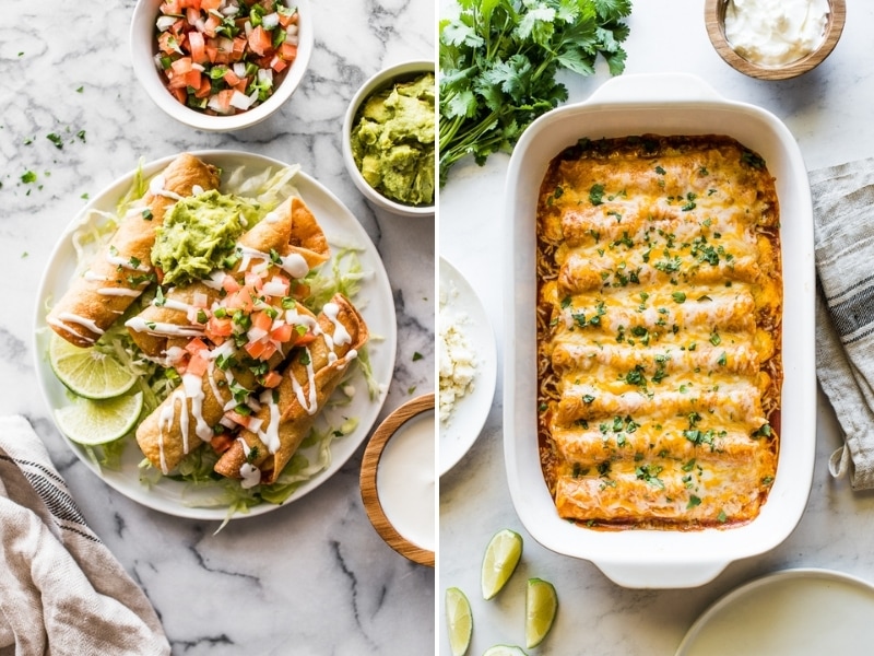 Chicken Taquitos and Chicken Enchiladas for Cinco de Mayo.