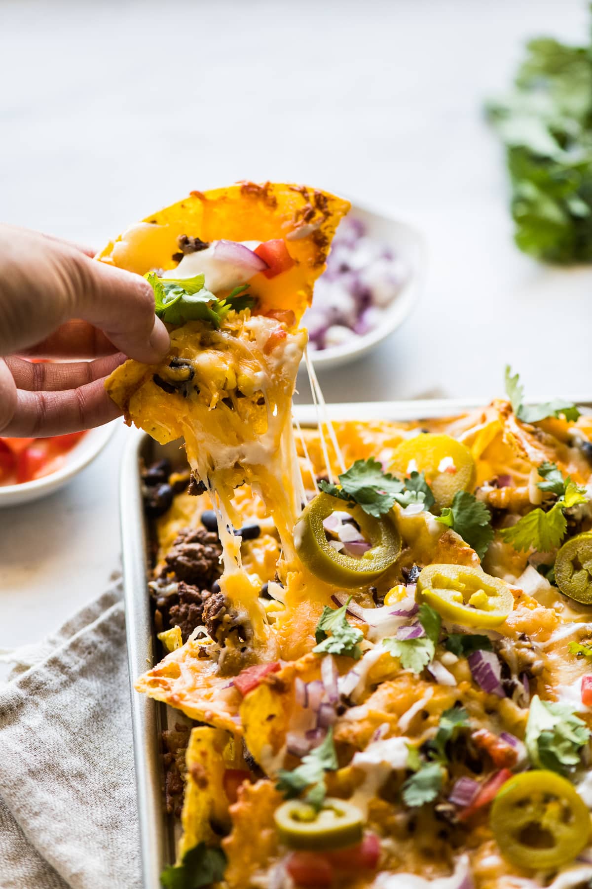 Cheesy Sheet Pan Nachos - Isabel Eats